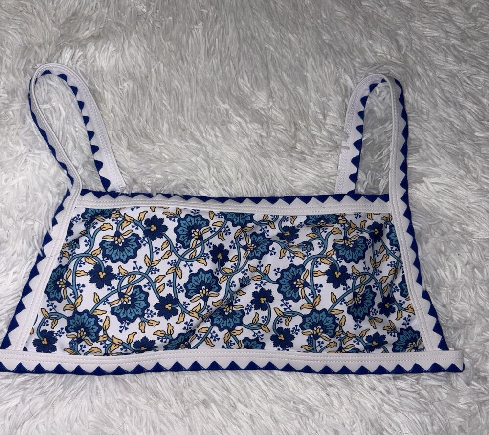 Shein Women’s L Pretty Blue Design Padded Bikini Top. Cute, Grt. Shape